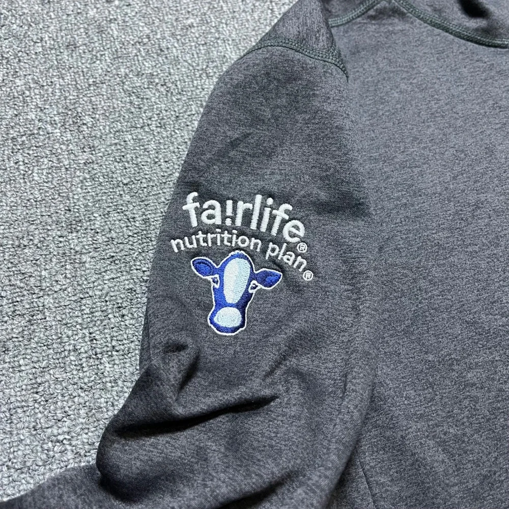 The North Face Pullover Size L Gray Fairlife Nutrition 1/4 Zip Fleece Jacket